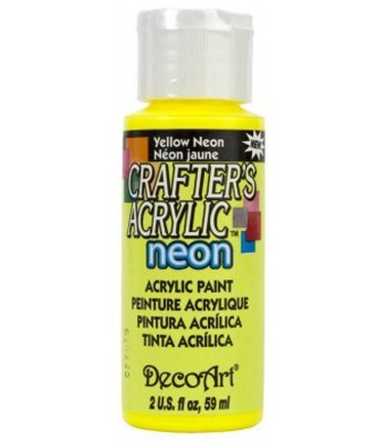 DecoArt Crafters Acrylic Neon - Yellow 2oz 